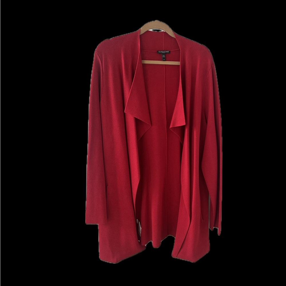 Eileen Fisher Red flowy cardigan